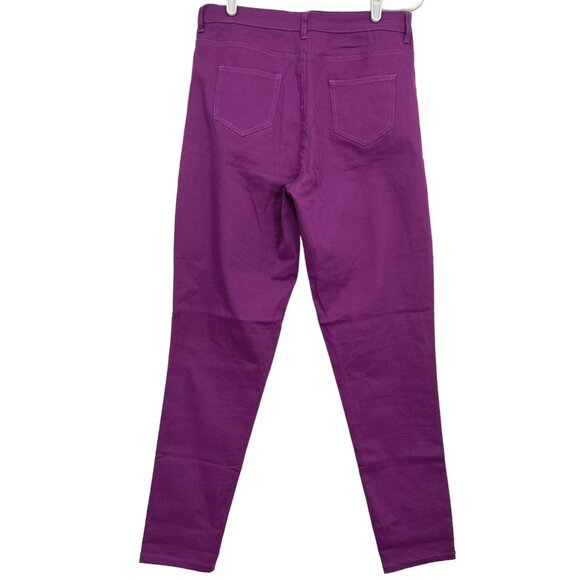Unbranded Jeans Women's Purple Pants Size L (W30"xL30") High Rise Skinny Stretch - Picture 2 of 7